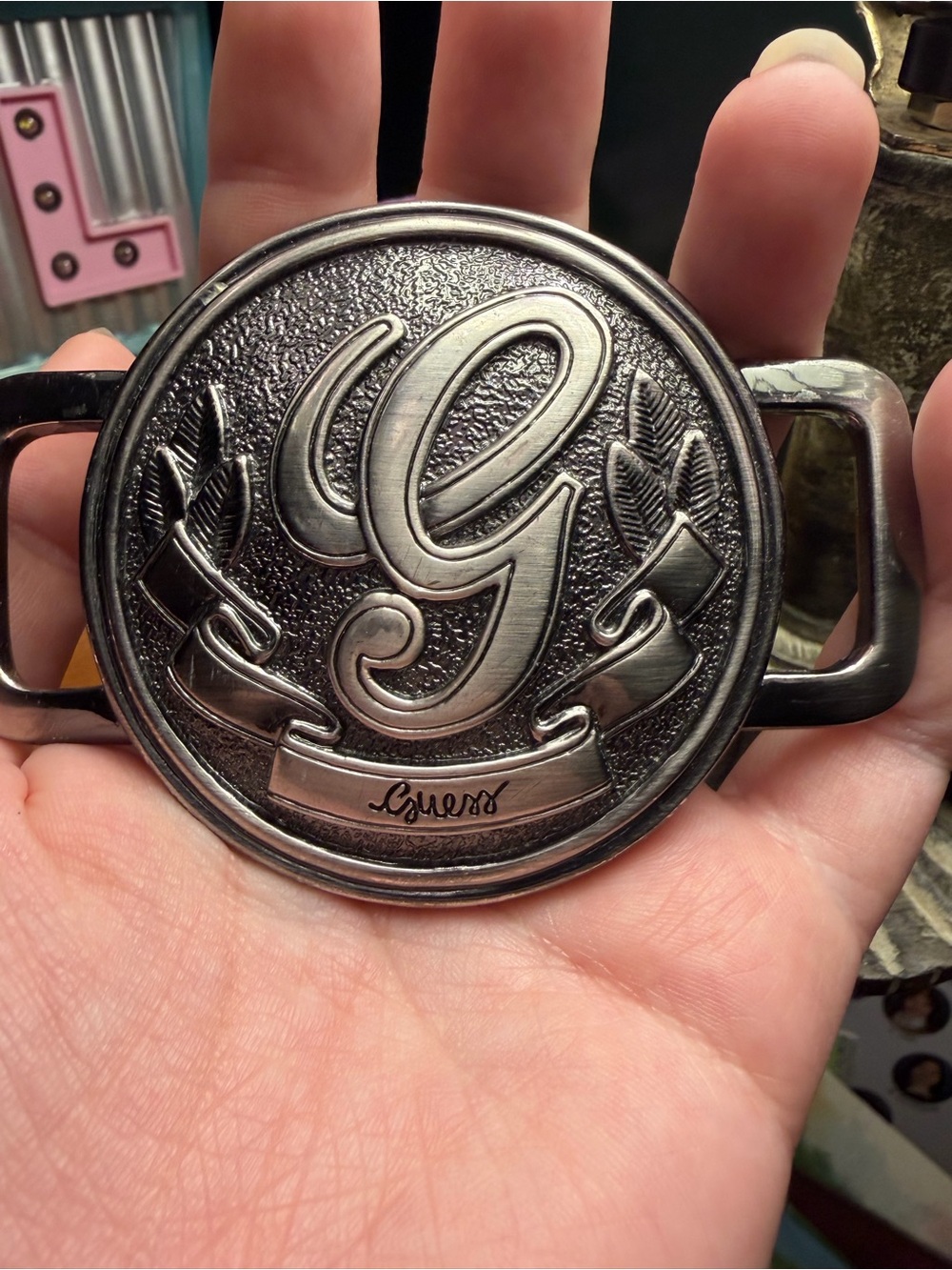 Vintage Guess Belt Buckle/Purse Charm